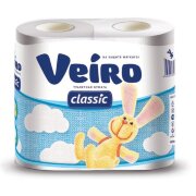 Бумага туалетная быт., спайка 4 шт., 2-х слойная, (4х17,5м),VEIRO Classic(Вейро),белая,5с24,ш/к90988