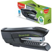 Степлер MAPED (Франция) "Greenlogic", №10, на 15 листов, с антистеплером, черный, 353211