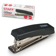 Степлер STAFF эконом, №10, до 10 л, пластиковый корпус, металлический механизм, черный, 224625