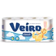 Бумага туалетная быт., спайка 8 шт., 2-х слойная, (8х17 м), VEIRO Classic, белая, 5с28, ш/к 91336