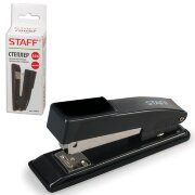 Степлер STAFF эконом, №24/6, до 20 л, металлический корпус, металлический механизм, черный, 224627