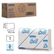 Полотенца бум.110шт,KIMBERLY-CLARK Scott, КОМПЛЕКТ16шт,Slimfold бел,29,5х19 М-fold(дисп.601535)5856