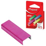 Скобы для степлера MAPED (Франция), №26/6, цветные, 800шт, 324806