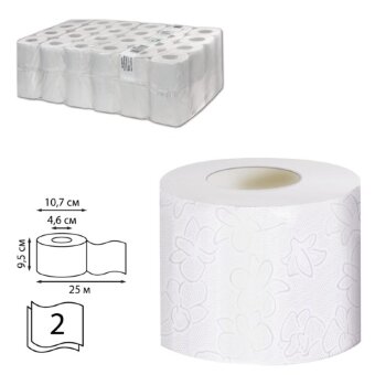 Бумага туалетная 25м, VEIRO Professional, Comfort, КОМПЛЕКТ 48шт, 2-сл, T207