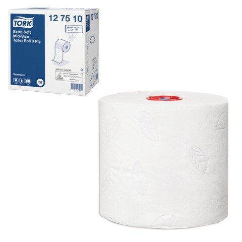 Бумага туалетная 70м, TORK (Система Т6) КОМПЛЕКТ 27шт, Premium, 3-сл, белая, 127510