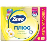 Бумага туалетная быт., спайка 12шт.,2-х слойная,(12х23м), ZEWA Plus, аромат ромашки,144089,ш/к 07799